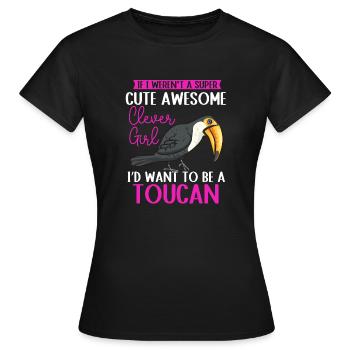 Forêt tropicale des oiseaux toucans - T-shirt Femme - noir - Devant - AI Model Female 172 dark (172cm)