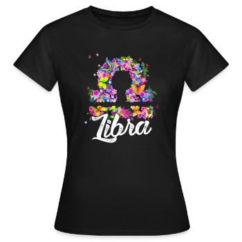 Libra Libra Zodiac Sign Of Zodiac - Women's T-Shirt - black - Front - AI Model Female 172 dark (172cm)