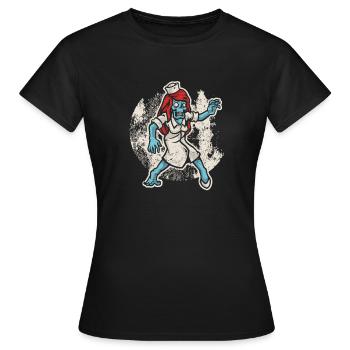 Drôle Halloween Zombie Nurse Spooky - T-shirt Femme - noir - Devant - AI Model Female 172 dark (172cm)