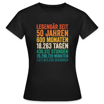 50 Jahre Fünfundvierzigster Geburtstag - Frauen T-Shirt - Schwarz - Vorne - AI Model Female 172 dark (172cm)