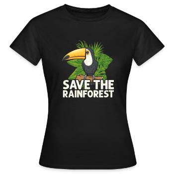 Tukan Vogel Regenwald - Frauen T-Shirt - Schwarz - Vorne - AI Model Female 172 dark (172cm)