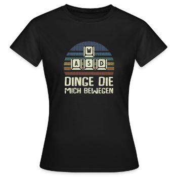 WASD Dinge die mich Bewegen Gamer - Frauen T-Shirt - Schwarz - Vorne - AI Model Female 172 dark (172cm)