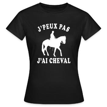J'peux pas j'ai cheval - T-shirt Femme - noir - Devant - AI Model Female 172 dark (172cm)