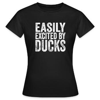 Yellow Bath Duckie Duckling Easily Excited By Rubb - Frauen T-Shirt - Schwarz - Vorne - AI Model Female 172 dark (172cm)