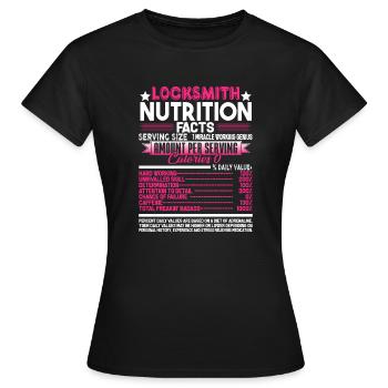 Locksmith Locksmith Nutrition Facts - Women's T-Shirt - black - Front - AI Model Female 172 dark (172cm)