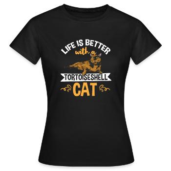Écaille de tortue Chat Écaille de tortue Chat Tortie - T-shirt Femme - noir - Devant - AI Model Female 172 dark (172cm)
