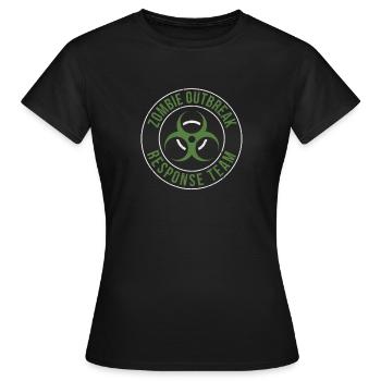 Équipe d’intervention en cas d’épidémie de zombies Halloween Apocalypse - T-shirt Femme - noir - Devant - AI Model Female 172 dark (172cm)