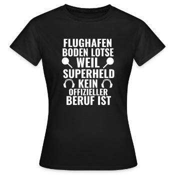Flughafen Bodenlotse Marshaller Beruf Luftfahrt - Frauen T-Shirt - Schwarz - Vorne - AI Model Female 172 dark (172cm)