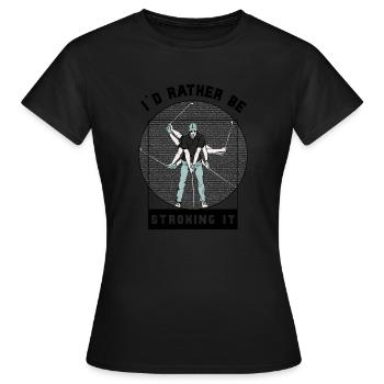 Je préfère le caresser - T-shirt Femme - noir - Devant - AI Model Female 172 dark (172cm)