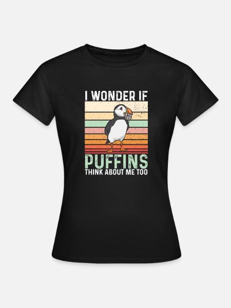 Papageientaucher Puffin Alkenvögel Lunde - Frauen T-Shirt - Schwarz
