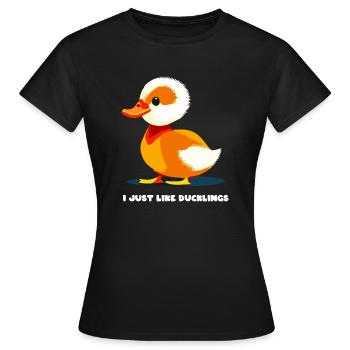 Caneton Mignon Mignon Mignon - T-shirt Femme - noir - Devant - AI Model Female 172 dark (172cm)