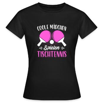 Coole Mädchen spielen Tischtennis - Frauen T-Shirt - Schwarz - Vorne - AI Model Female 172 dark (172cm)