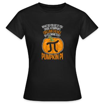 Kürbiskuchen Mathe Lustig Halloween Party Thanks - Frauen T-Shirt - Schwarz - Vorne - AI Model Female 172 dark (172cm)