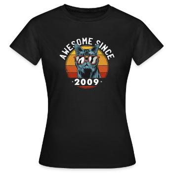 Génial depuis 2009, 14 ans, 14e anniversaire - T-shirt Femme - noir - Devant - AI Model Female 172 dark (172cm)