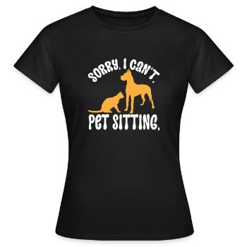Haustierbetreuung Katze Hund Haustiersitter - Frauen T-Shirt - Schwarz - Vorne - AI Model Female 172 dark (172cm)