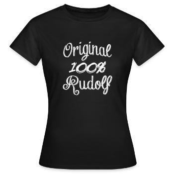 Original 100% Rudolf - Frauen T-Shirt - Schwarz - Vorne - AI Model Female 172 dark (172cm)