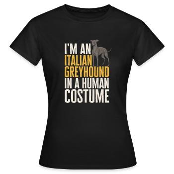 Lévrier italien Greyhound Chiens - T-shirt Femme - noir - Devant - AI Model Female 172 dark (172cm)