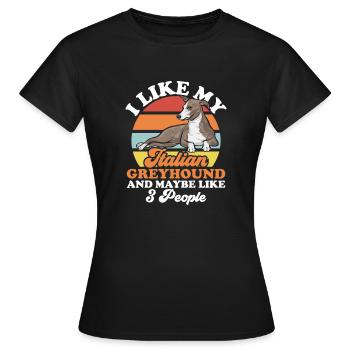Lévrier italien Greyhound Chiens - T-shirt Femme - noir - Devant - AI Model Female 172 dark (172cm)