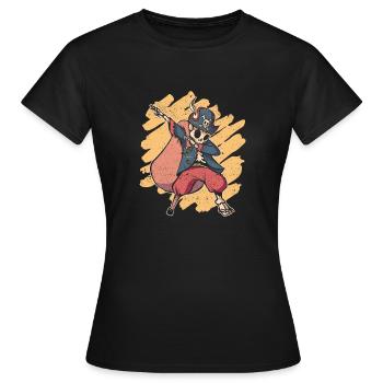 Halloween Dabbing Piraten Skelett Funny Dab Dance - Frauen T-Shirt - Schwarz - Vorne - AI Model Female 172 dark (172cm)