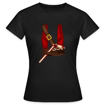 Pirate Halloween Carnaval Fête Déguisée - T-shirt Femme - noir - Devant - AI Model Female 172 dark (172cm)