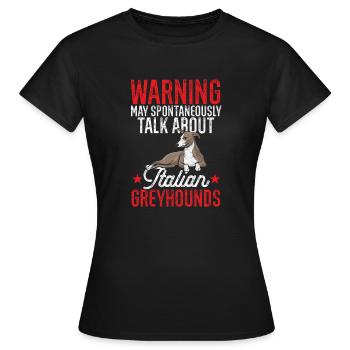 Lévrier italien Greyhound Chiens - T-shirt Femme - noir - Devant - AI Model Female 172 dark (172cm)