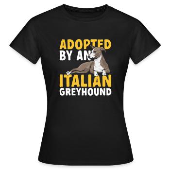 Lévrier italien Greyhound Chiens - T-shirt Femme - noir - Devant - AI Model Female 172 dark (172cm)