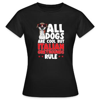 Lévrier italien Greyhound Chiens - T-shirt Femme - noir - Devant - AI Model Female 172 dark (172cm)