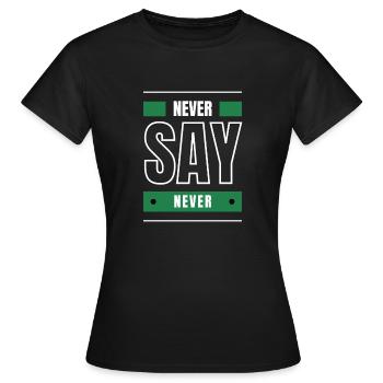 NE JAMAIS DIRE JAMAIS noir blanc - T-shirt Femme - noir - Devant - AI Model Female 172 dark (172cm)