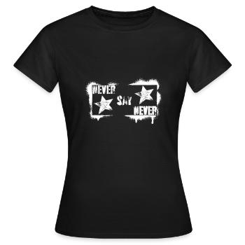 NE JAMAIS DIRE JAMAIS - T-shirt Femme - noir - Devant - AI Model Female 172 dark (172cm)