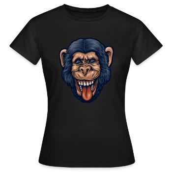 Chimp head - Women's T-Shirt - black - Front - AI Model Female 172 dark (172cm)