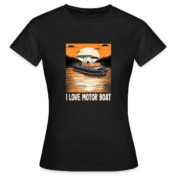 J’aime la parade de bateaux à moteur Citation de bateau à moteur - T-shirt Femme - noir - Devant - AI Model Female 172 dark (172cm)