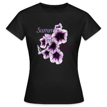 Summer Style Petunia - Vrouwen T-shirt - zwart - Voor - AI Model Female 172 dark (172cm)