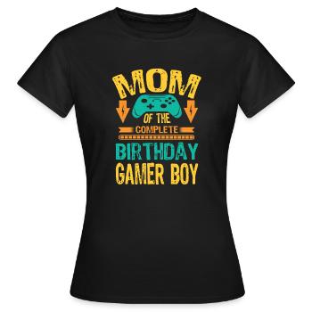 Maman de l’anniversaire Boy Gaming Family Party - T-shirt Femme - noir - Devant - AI Model Female 172 dark (172cm)