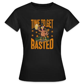 Zeit, sich zu besaufen Lustige biertrinkende Thank - Frauen T-Shirt - Schwarz - Vorne - AI Model Female 172 dark (172cm)