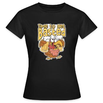 Zeit, sich zu besaufen Lustige biertrinkende Thank - Frauen T-Shirt - Schwarz - Vorne - AI Model Female 172 dark (172cm)