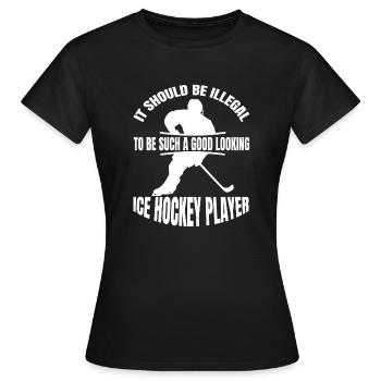 Eishockeyspieler Hockeyfan Eishockey Eishockeyteam - Frauen T-Shirt - Schwarz - Vorne - AI Model Female 172 dark (172cm)