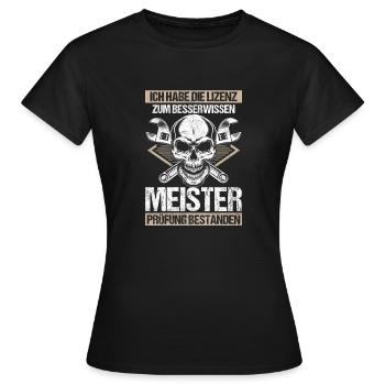 Meisterprüfung Geschenkidee Lizenz - Frauen T-Shirt - Schwarz - Vorne - AI Model Female 172 dark (172cm)