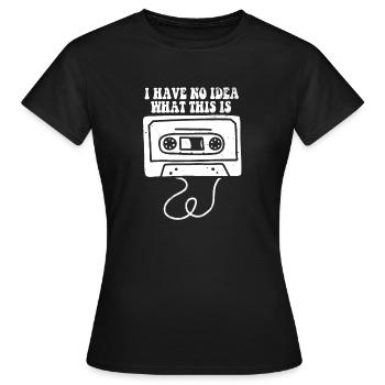 70s 80s Throwback I Have No Idea What This Is - Women's T-Shirt - black - Front - AI Model Female 172 dark (172cm)