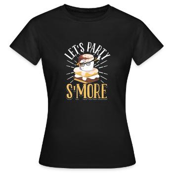 Let’s Party Smore Campfire Dabbing Marshmallow Cam - T-shirt Femme - noir - Devant - AI Model Female 172 dark (172cm)