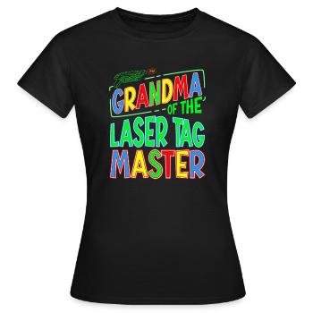Gran Grand-mère du Laser Tag Birthday Boy Master - T-shirt Femme - noir - Devant - AI Model Female 172 dark (172cm)