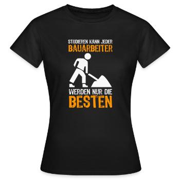 Bauarbeiter - Frauen T-Shirt - Schwarz - Vorne - AI Model Female 172 dark (172cm)