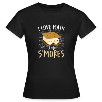 J’adore les maths et les smores écoliers guimauve cam - T-shirt Femme - noir - Devant - AI Model Female 172 dark (172cm)