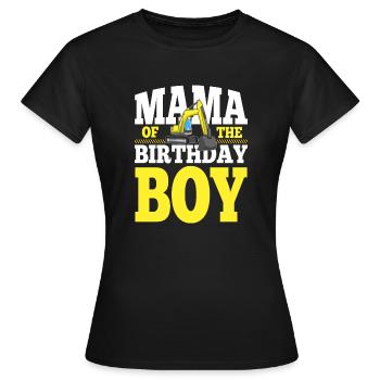 Mama Of the Birthday Boy Construction Family Party - Women's T-Shirt - black - Front - AI Model Female 172 dark (172cm)