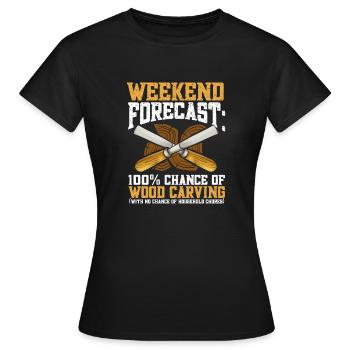 Charpentier sculpteur sur bois - T-shirt Femme - noir - Devant - AI Model Female 172 dark (172cm)