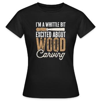 Charpentier sculpteur sur bois - T-shirt Femme - noir - Devant - AI Model Female 172 dark (172cm)