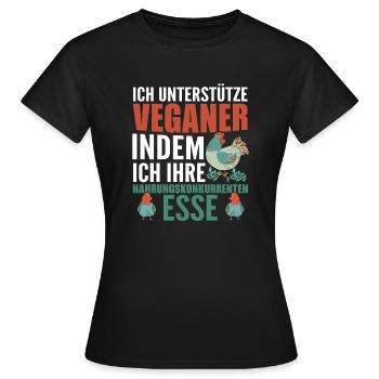 Veganer Vegetarierer Essen - Frauen T-Shirt - Schwarz - Vorne - AI Model Female 172 dark (172cm)