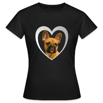 Dog Lover - Dogs Heart French Bulldog - T-shirt Femme - noir - Devant - AI Model Female 172 dark (172cm)