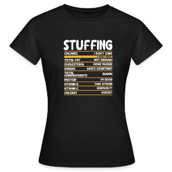 Drôle de nourriture de remplissage de Thanksgiving - T-shirt Femme - noir - Devant - AI Model Female 172 dark (172cm)