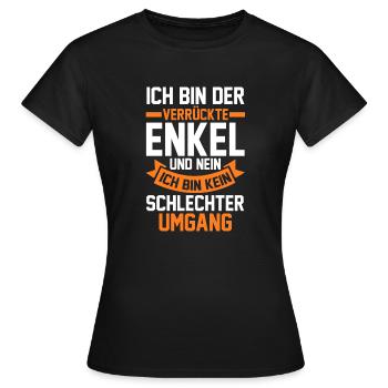 Enkel - Frauen T-Shirt - Schwarz - Vorne - AI Model Female 172 dark (172cm)