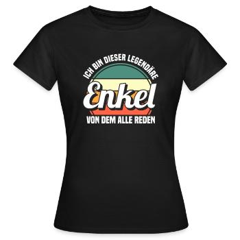 Enkel - Frauen T-Shirt - Schwarz - Vorne - AI Model Female 172 dark (172cm)